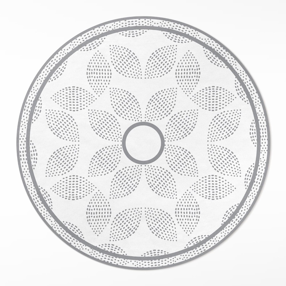 Okrúhly vinylový koberec Kompozícia tmavých listov s bodkami