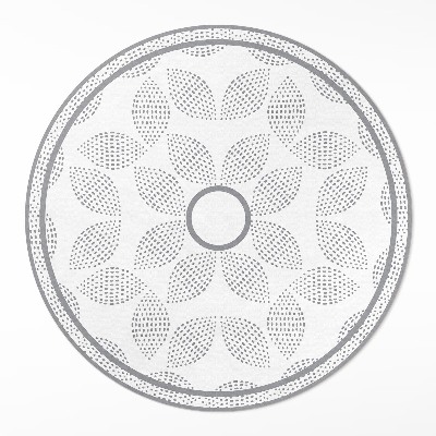 Okrúhly vinylový koberec Kompozícia tmavých listov s bodkami