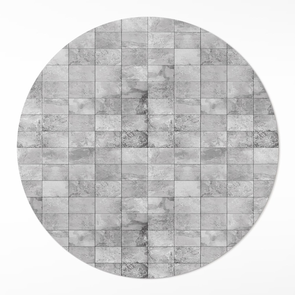 Okrúhly vinylový koberec Svetlé kamenné dlaždice industriálne