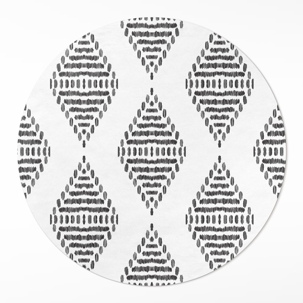 Okrúhly vinylový koberec Kosoštvorce z čiar