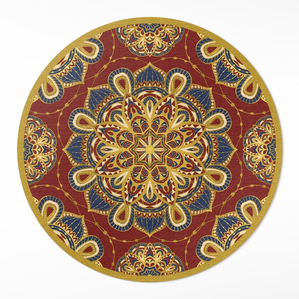 Okrúhly vinylový koberec Bohato zdobená mandala orientálny vzor