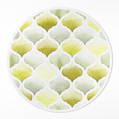 Okrúhly vinylový koberec Marocké citróny akvarelová mozaika