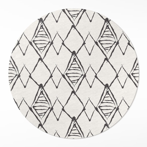 Okrúhly vinylový koberec Horské vrcholy vzor boho abstrakcia
