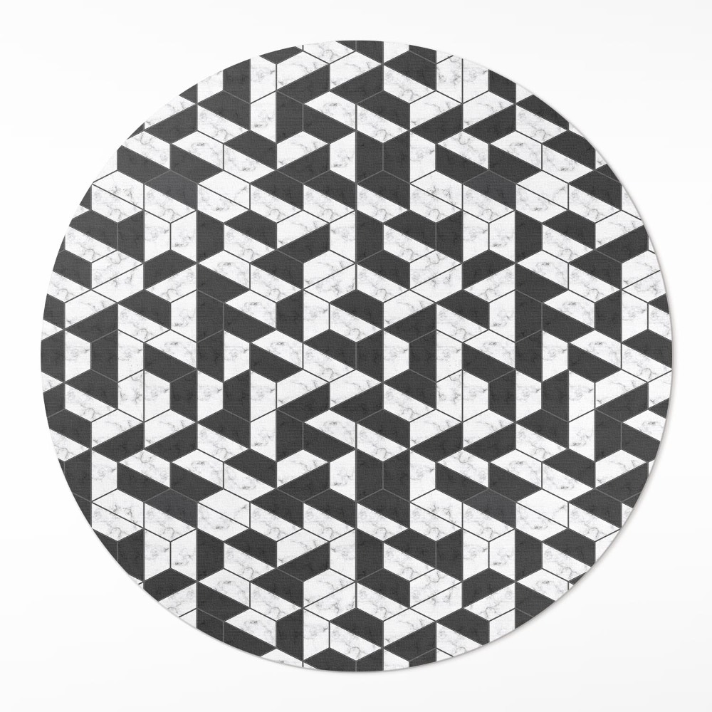 Okrúhly vinylový koberec Módna kamenná mozaika s mramorom