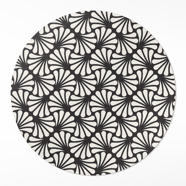 Okrúhly vinylový koberec Geometria listy ginka artdeco glamour