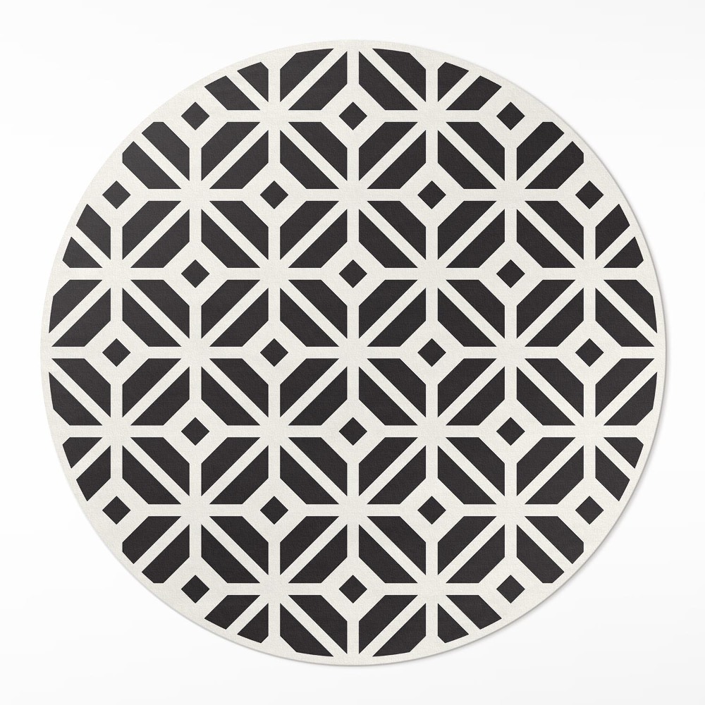 Okrúhly vinylový koberec Pravidelné dlaždice módna mozaika