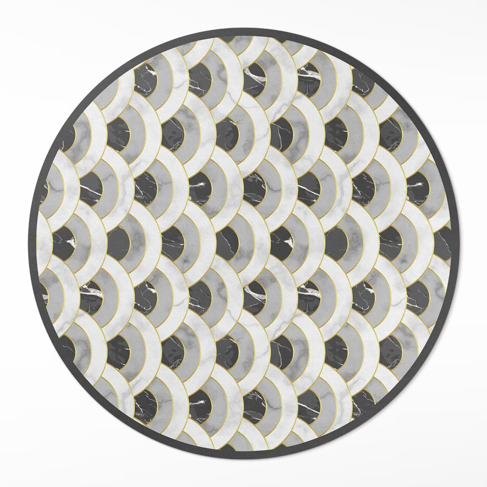 Okrúhly vinylový koberec Kamenné šupiny mramorový pravidelný vzor