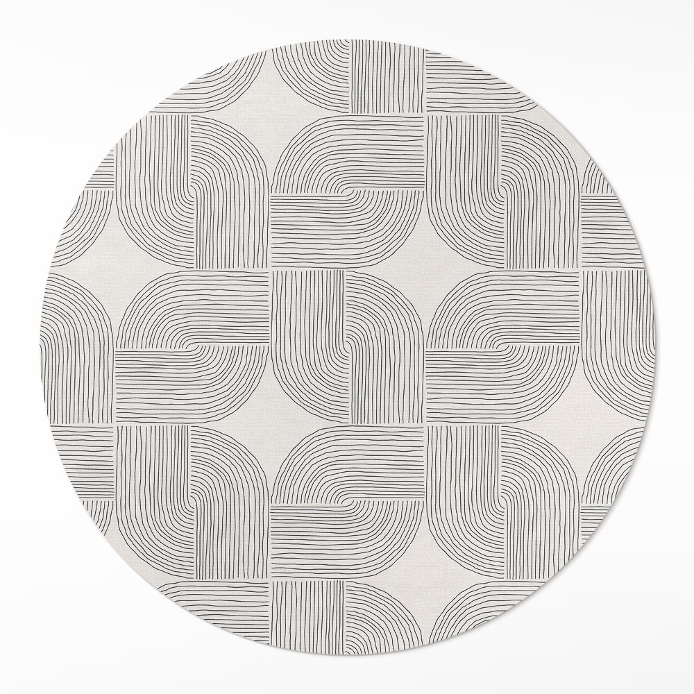 Okrúhly vinylový koberec Lineárny vrkoč ozdobný vintage vzor