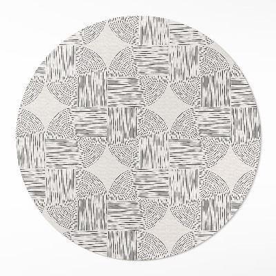 Okrúhly vinylový koberec Lineárny vrkoč ozdobný vintage vzor