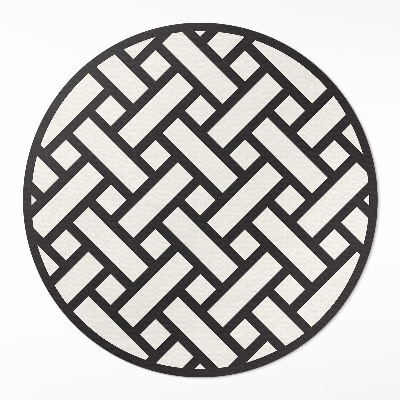 Okrúhly vinylový koberec Jednoduchý pletený vzor ilustrácia prútia