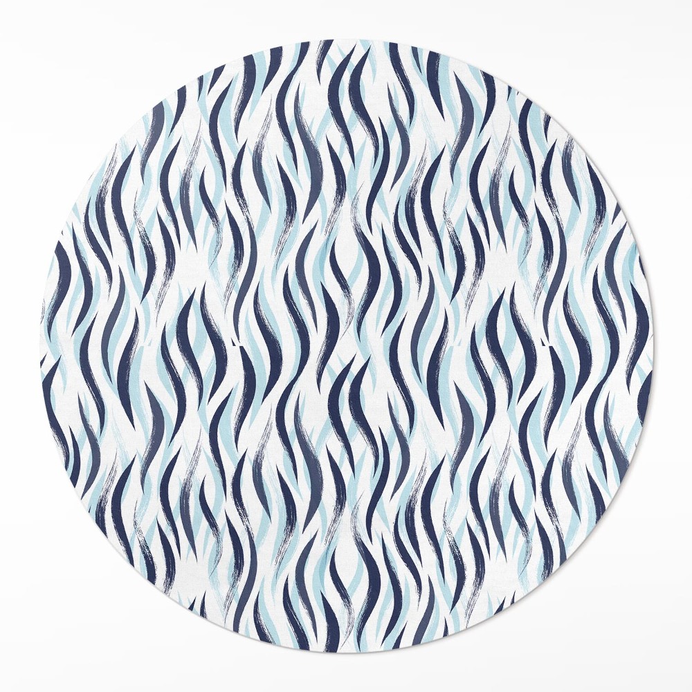 Okrúhly vinylový koberec Grafika maľované morské vlny