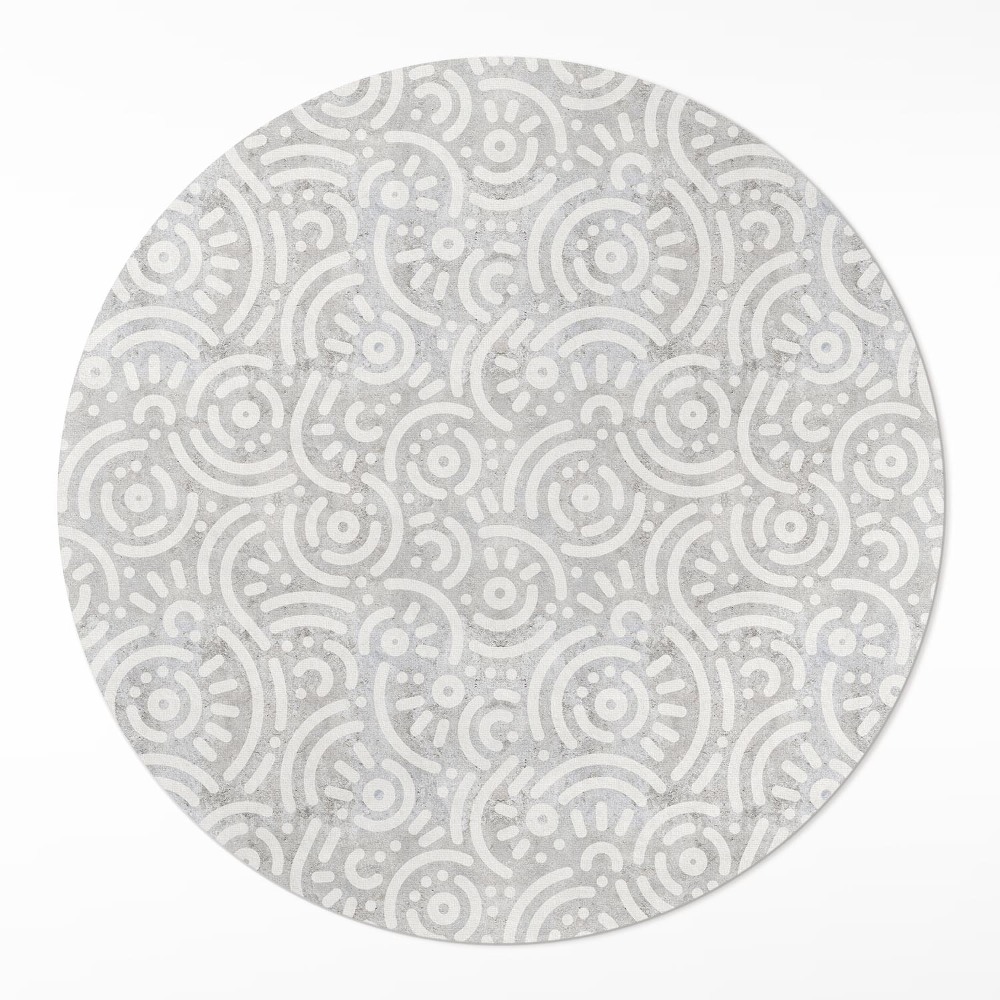 Okrúhly vinylový koberec Abstraktné orientálne tvary línie boho