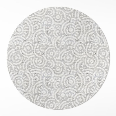 Okrúhly vinylový koberec Abstraktné orientálne tvary línie boho