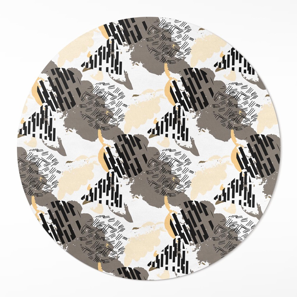 Okrúhly vinylový koberec Abstraktná kompozícia škvŕn a tvarov