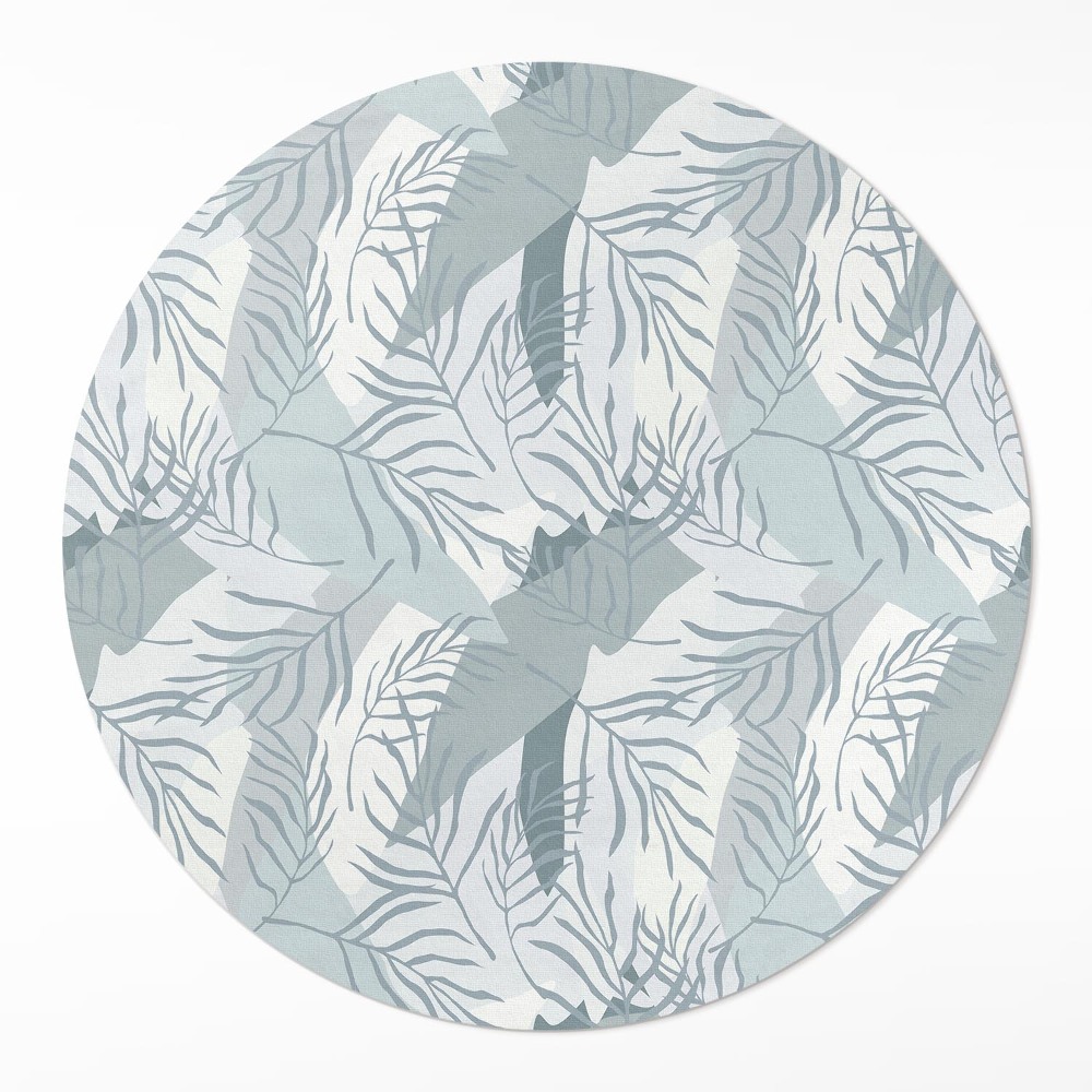 Okrúhly vinylový koberec Jemné vetvičky na svetlom pozadí