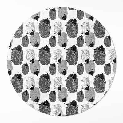 Okrúhly vinylový koberec Maľované ovce pravidelný vzor