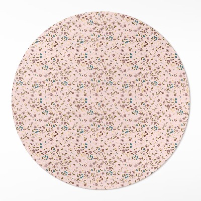 Okrúhly vinylový koberec Drobné kvietky na poľnej lúke boho štýl