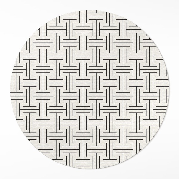 Okrúhly vinylový koberec Pravidelné línie minimalistické bludisko