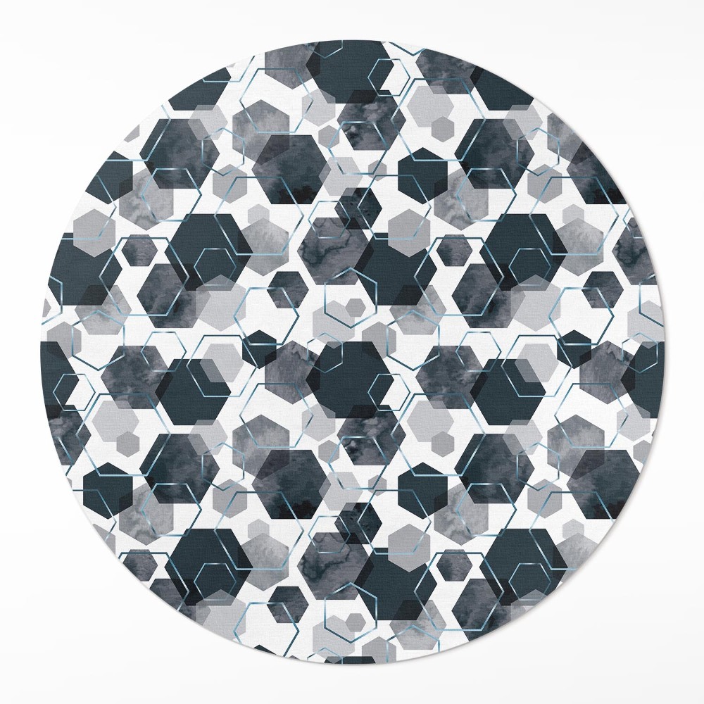 Okrúhly vinylový koberec Akvarelové a lineárne hexagóny