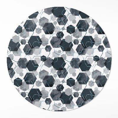 Okrúhly vinylový koberec Akvarelové a lineárne hexagóny