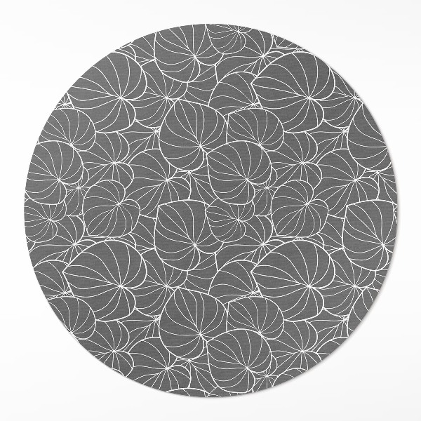 Okrúhly vinylový koberec Lineárne listy dizajn boho