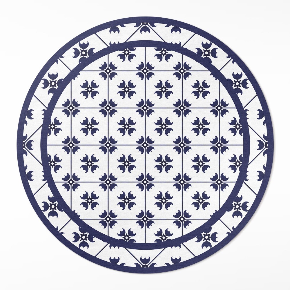 Okrúhly vinylový koberec Dekoratívna mozaika ozdobné dlaždice