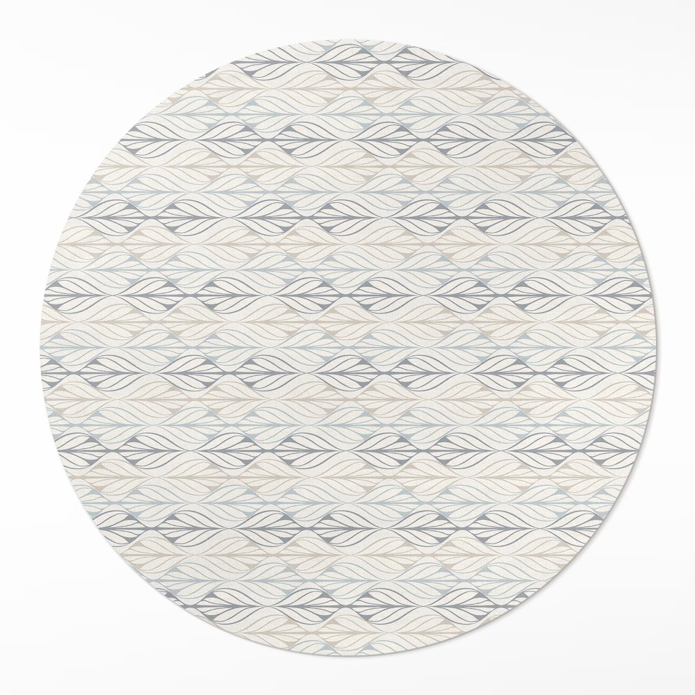 Okrúhly vinylový koberec Pravidelné listy orientálny vzor boho