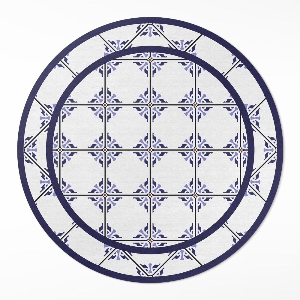 Okrúhly vinylový koberec Grécke dlaždice ozdobné kachličky