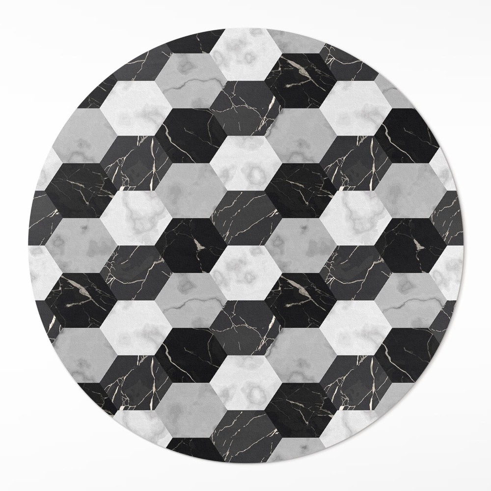 Okrúhly vinylový koberec Kamenná mozaika z mramoru