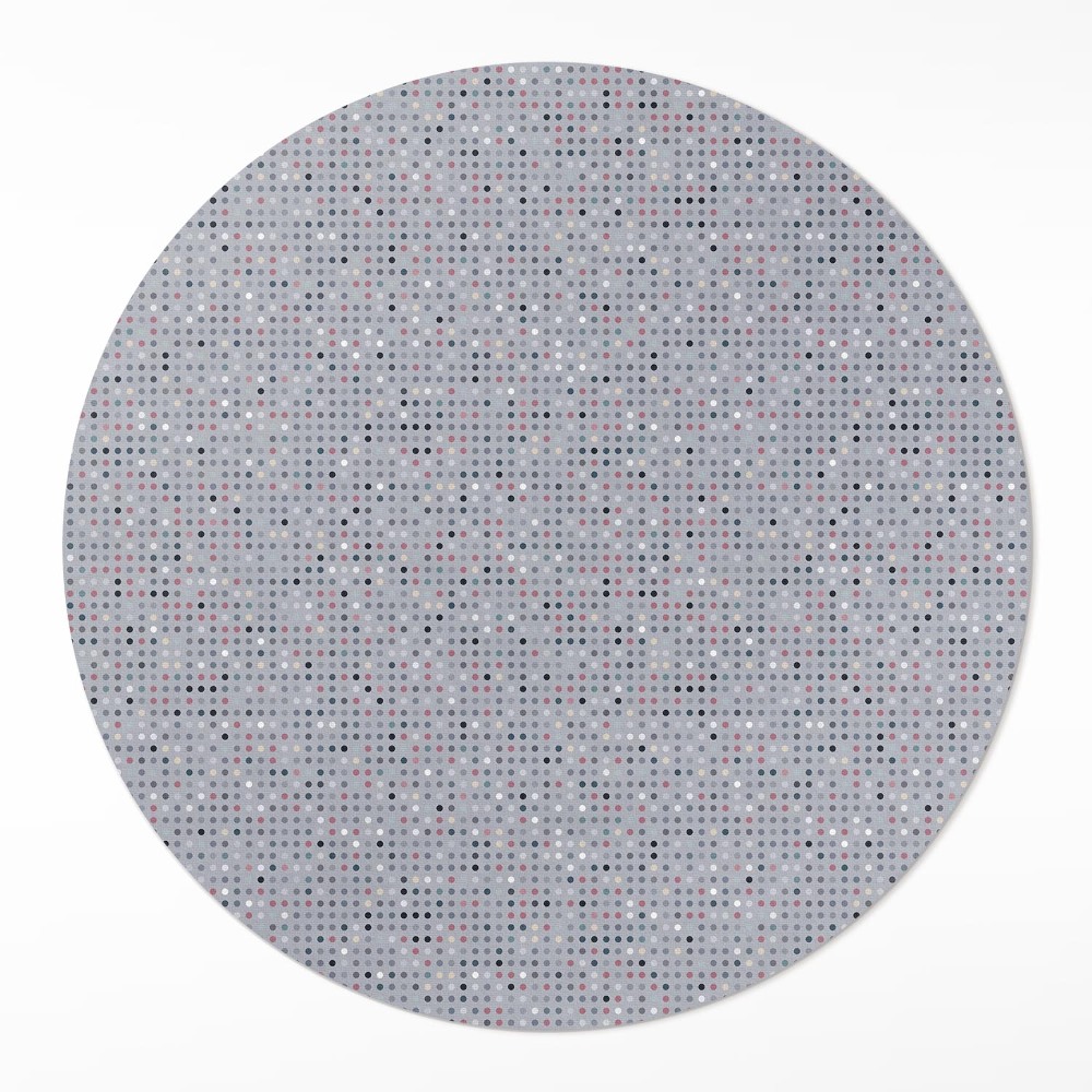 Okrúhly vinylový koberec Farebné bodky detaily retro