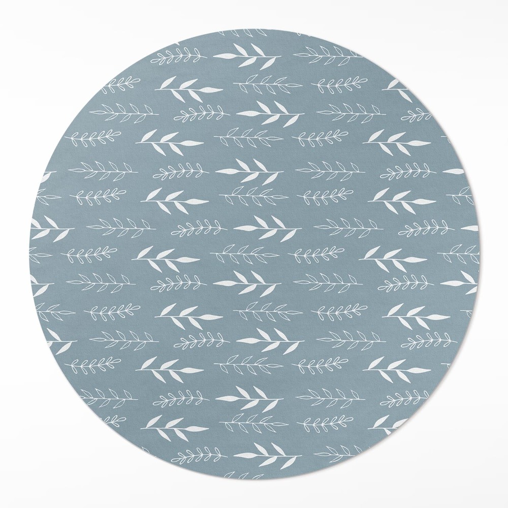 Okrúhly vinylový koberec Minimalistická ilustrácia vetvičky a lístky