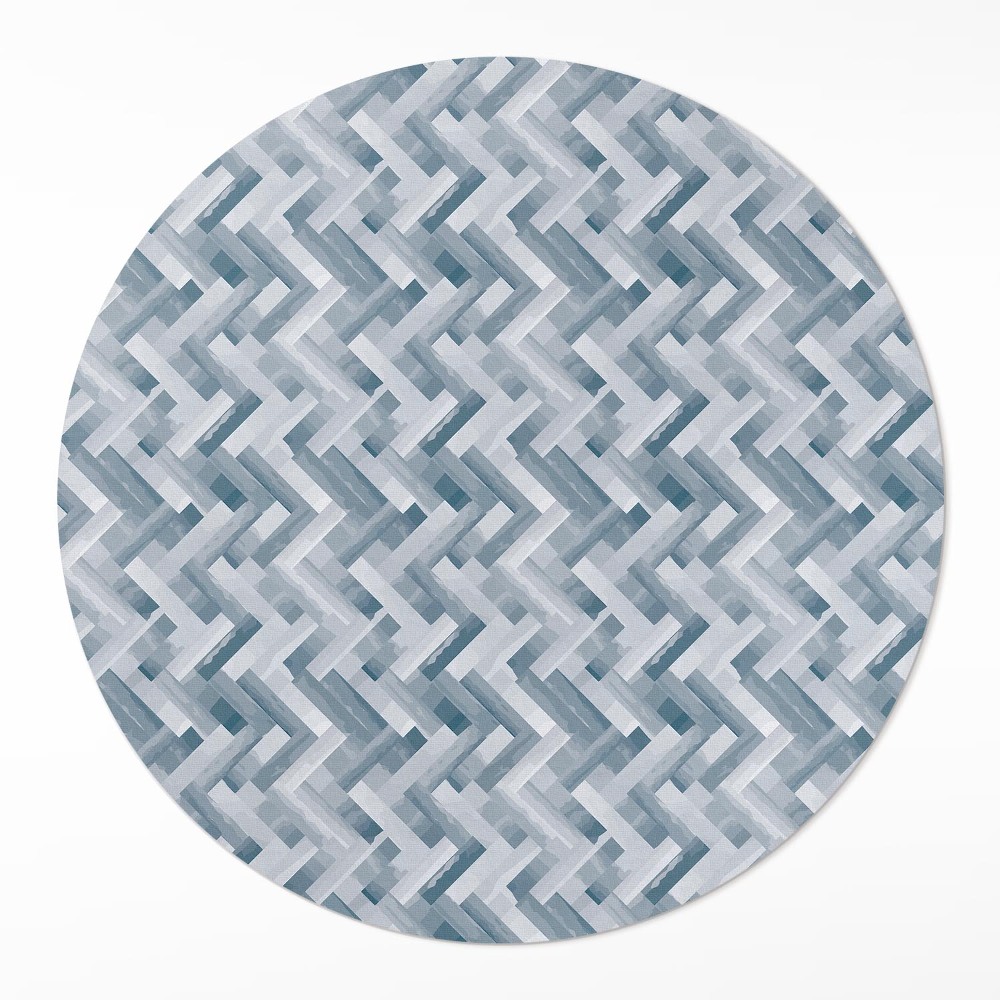 Okrúhly vinylový koberec Maľovaný parket vzor rybej kosti