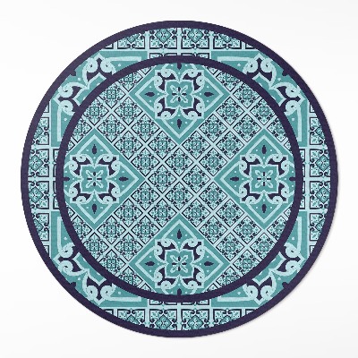 Okrúhly vinylový koberec Ozdobné dlaždice v španielskom štýle