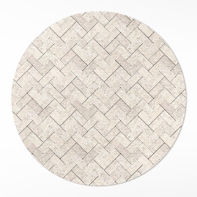 Okrúhly vinylový koberec Kamenná rybia kosť dlažba