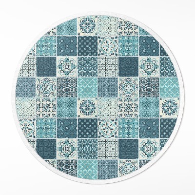 Okrúhly vinylový koberec Vzorovaná mozaika dekoratívne dlaždice