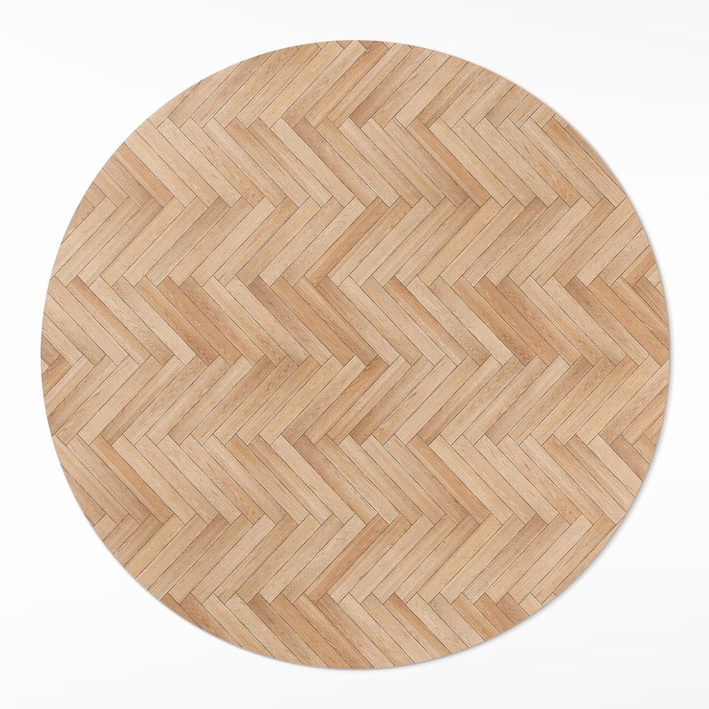 Okrúhly vinylový koberec Krásny drevený parket podlahový rybia kosť