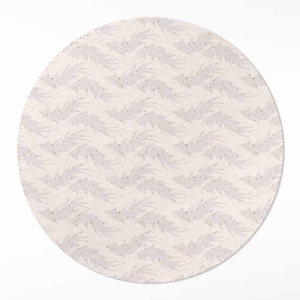 Okrúhly vinylový koberec Jemné listy v tlmených odtieňoch