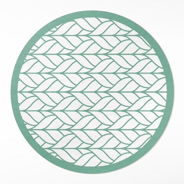 Okrúhly vinylový koberec Lineárne lístky minimalistická vzorka