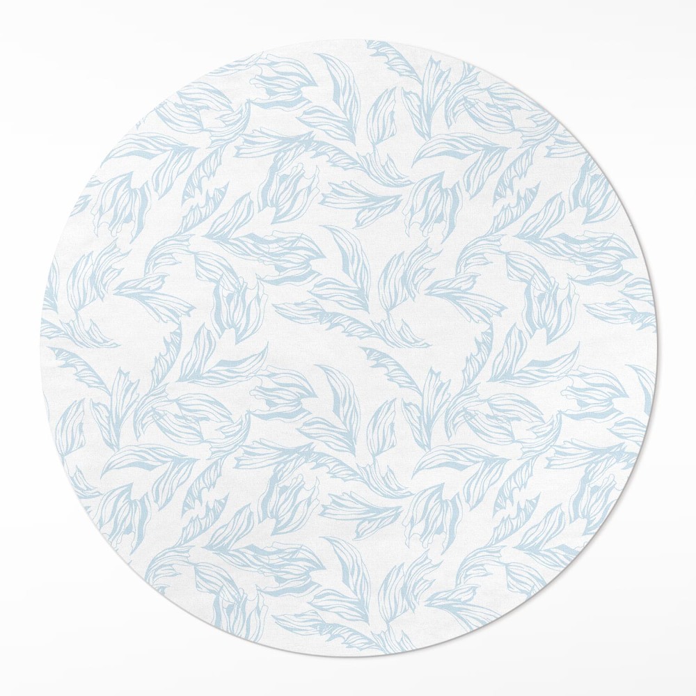 Okrúhly vinylový koberec Skica elegantných listov vintage