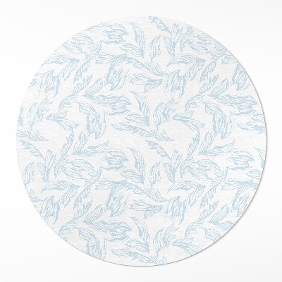 Okrúhly vinylový koberec Skica elegantných listov vintage