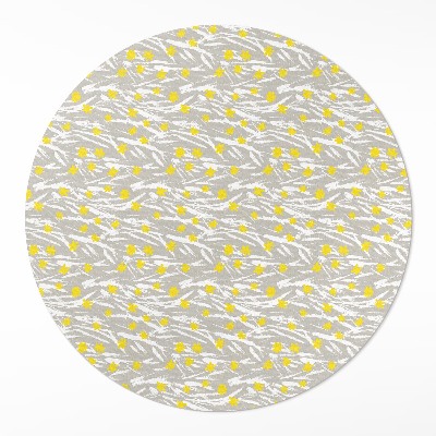 Okrúhly vinylový koberec Poľná lúka drobné kvietky boho