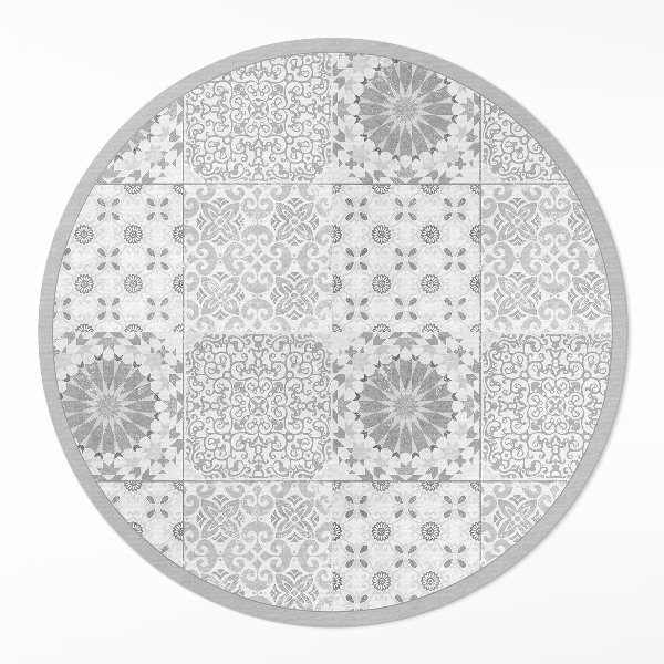 Okrúhly vinylový koberec Ornamentálne dlaždice módna mozaika