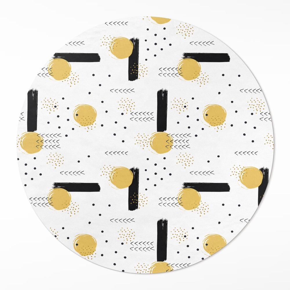 Okrúhly vinylový koberec Abstraktné tvary pravidelný vzor