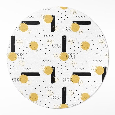 Okrúhly vinylový koberec Abstraktné tvary pravidelný vzor