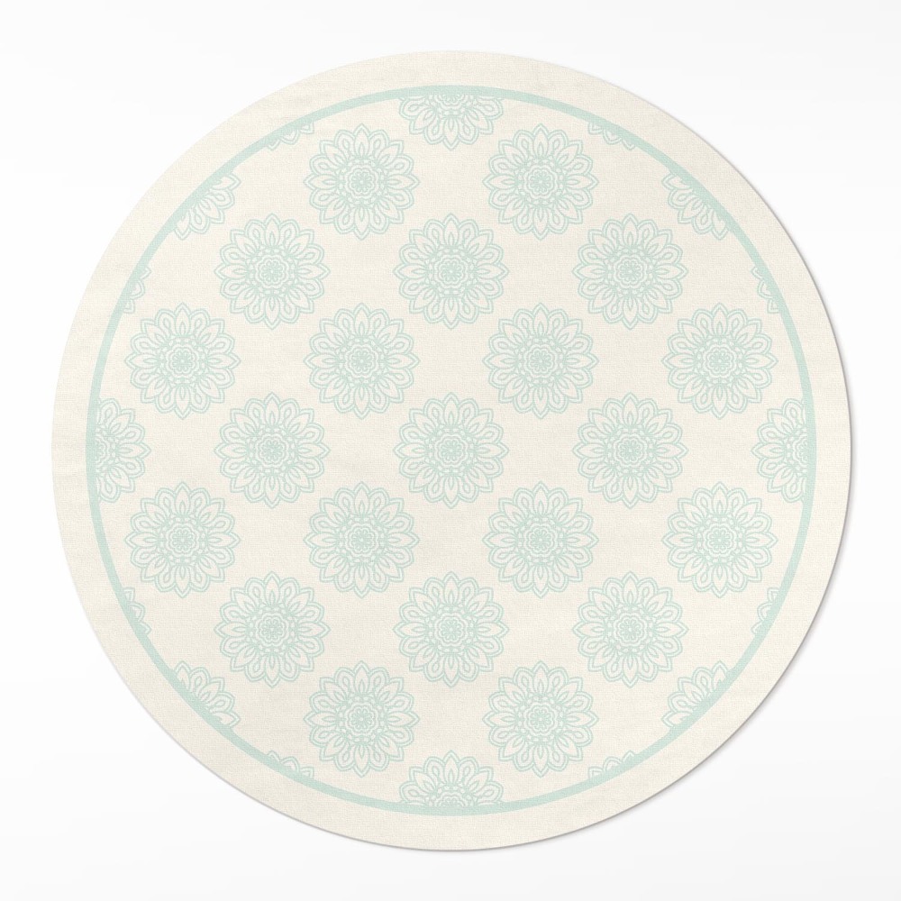 Okrúhly vinylový koberec Svetlé slnečnice kvetinový vzor