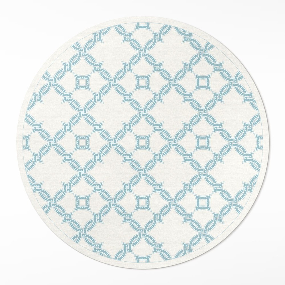 Okrúhly vinylový koberec Reťazové preplety dekoratívne dlaždice