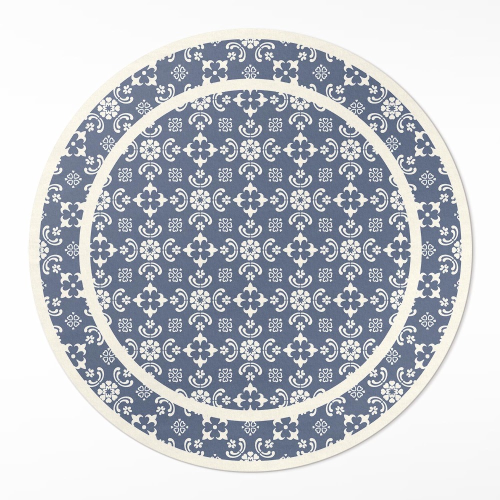 Okrúhly vinylový koberec Drobné ornamenty v elegantnom štýle