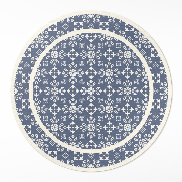 Okrúhly vinylový koberec Drobné ornamenty v elegantnom štýle