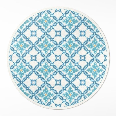 Okrúhly vinylový koberec Reťazové preplety ozdobné dlaždice