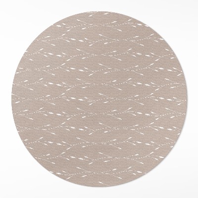 Okrúhly vinylový koberec Drobné jemné lístky a vetvičky boho